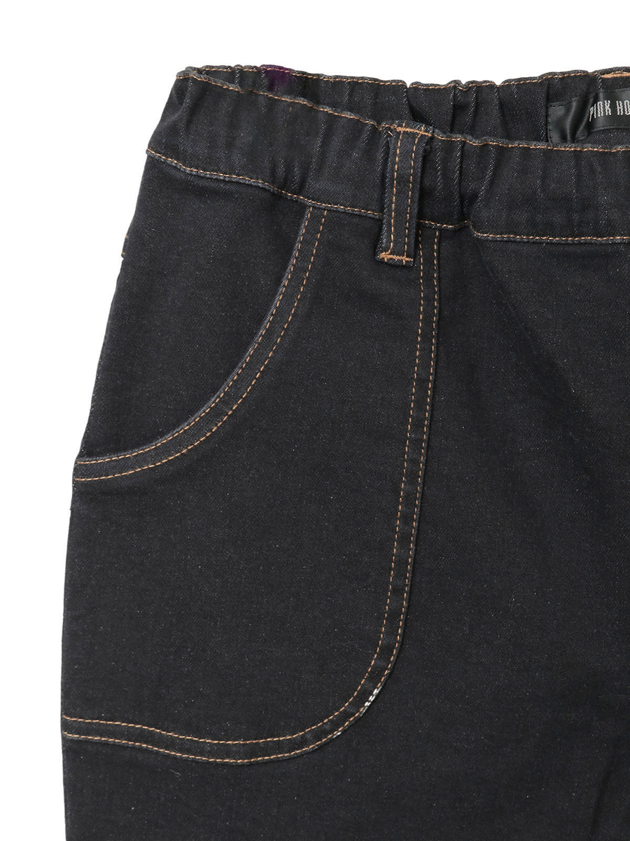 裾フリル使いストレッチデニムパンツ 詳細画像 インディゴ 8