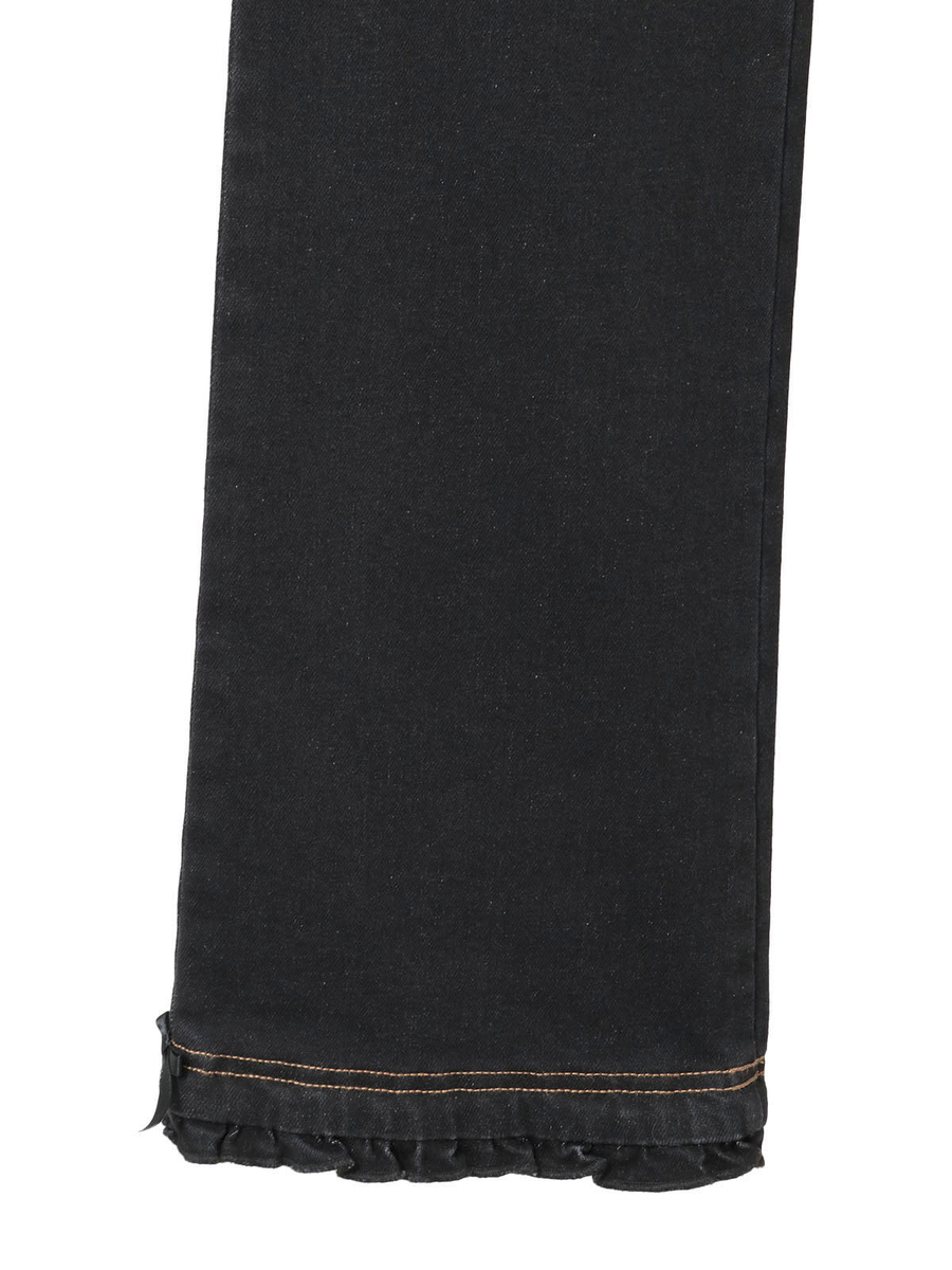 裾フリル使いストレッチデニムパンツ 詳細画像 インディゴ 9