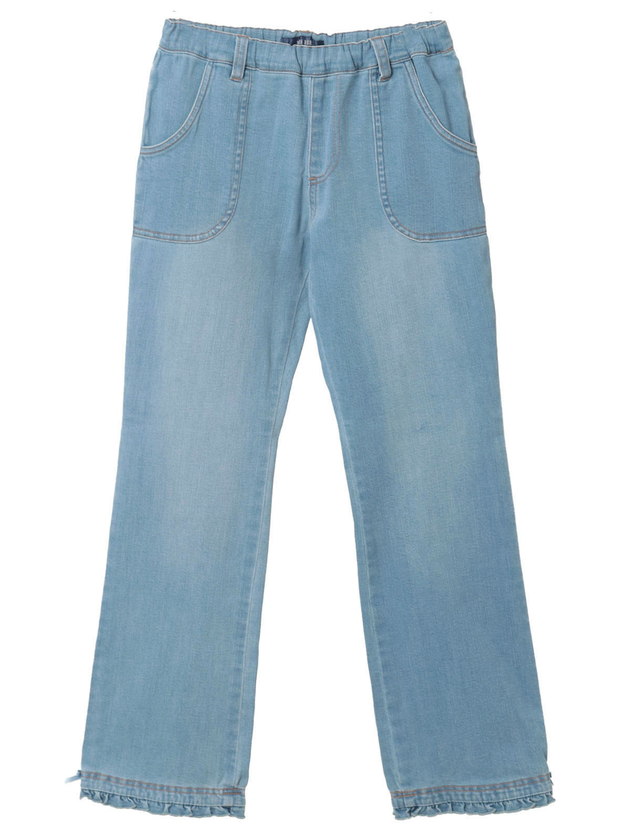 裾フリル使いストレッチデニムパンツ 詳細画像 ブリーチ 1