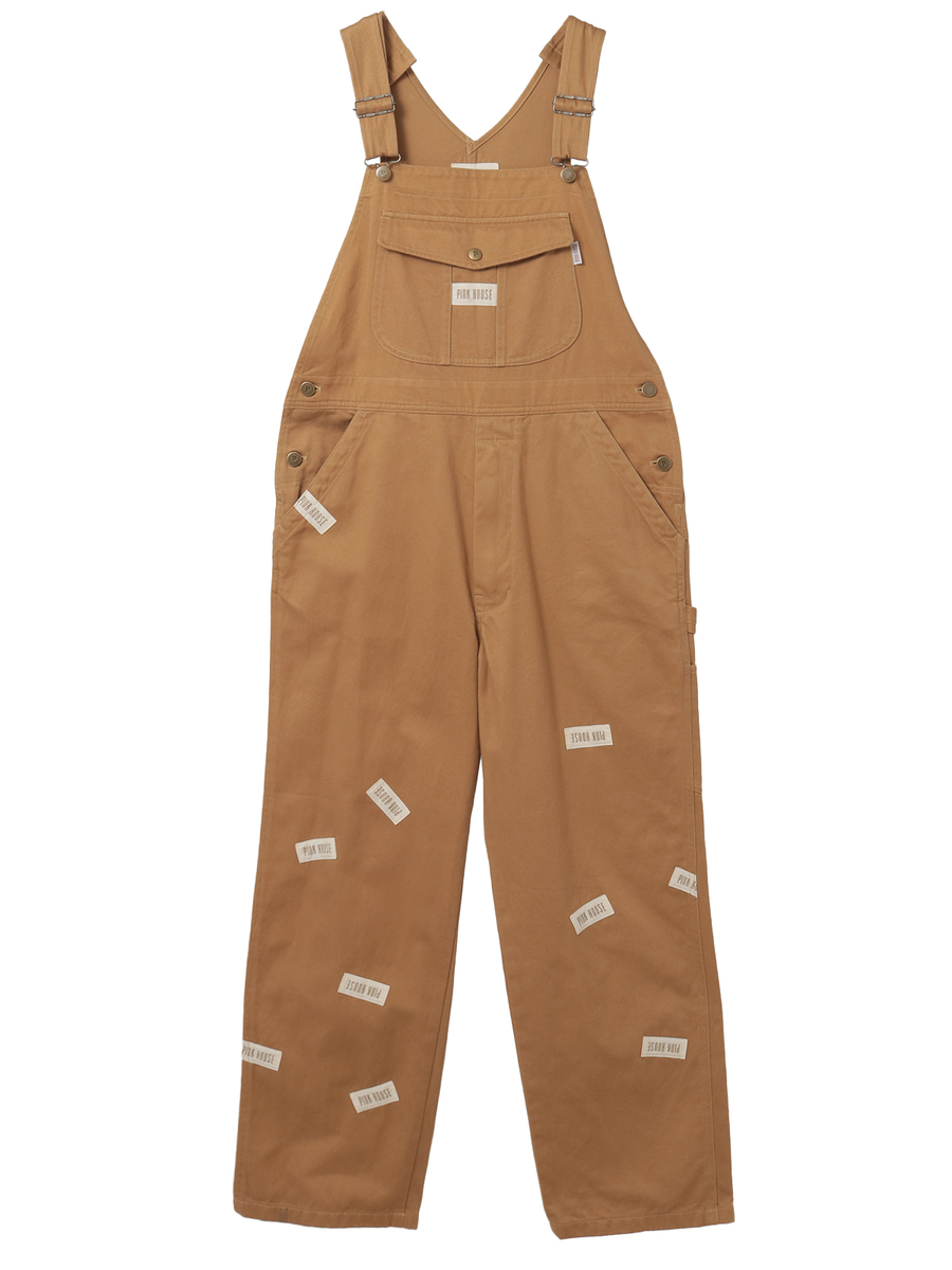 ネームワッペンいっぱいオーバーオール 詳細画像 キャメル 1