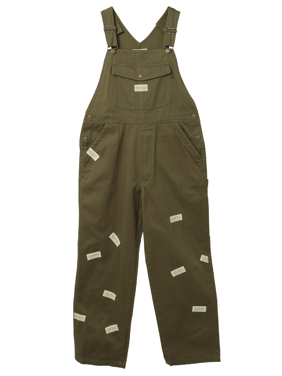 ネームワッペンいっぱいオーバーオール 詳細画像 カーキ 1