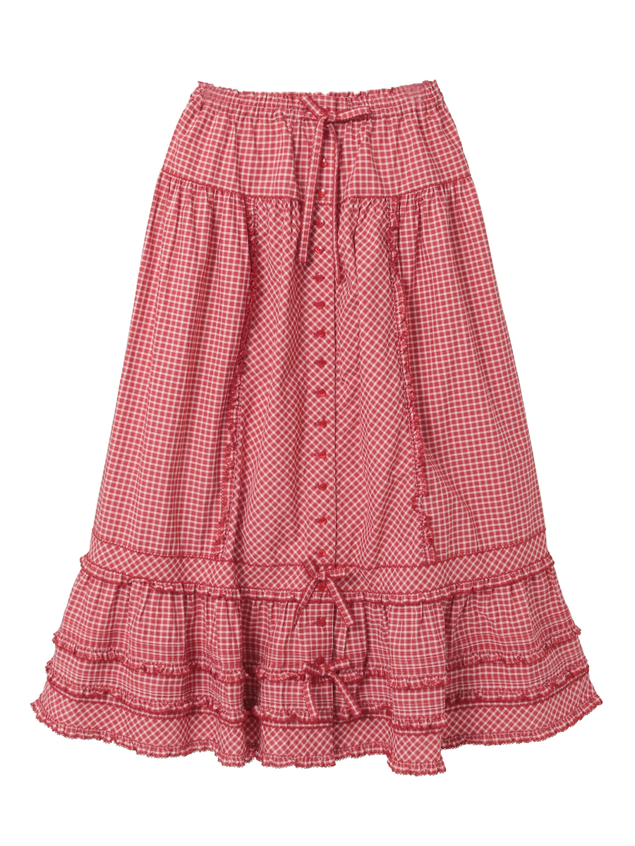 オリジナルチェックスカート 詳細画像 アカ系 1