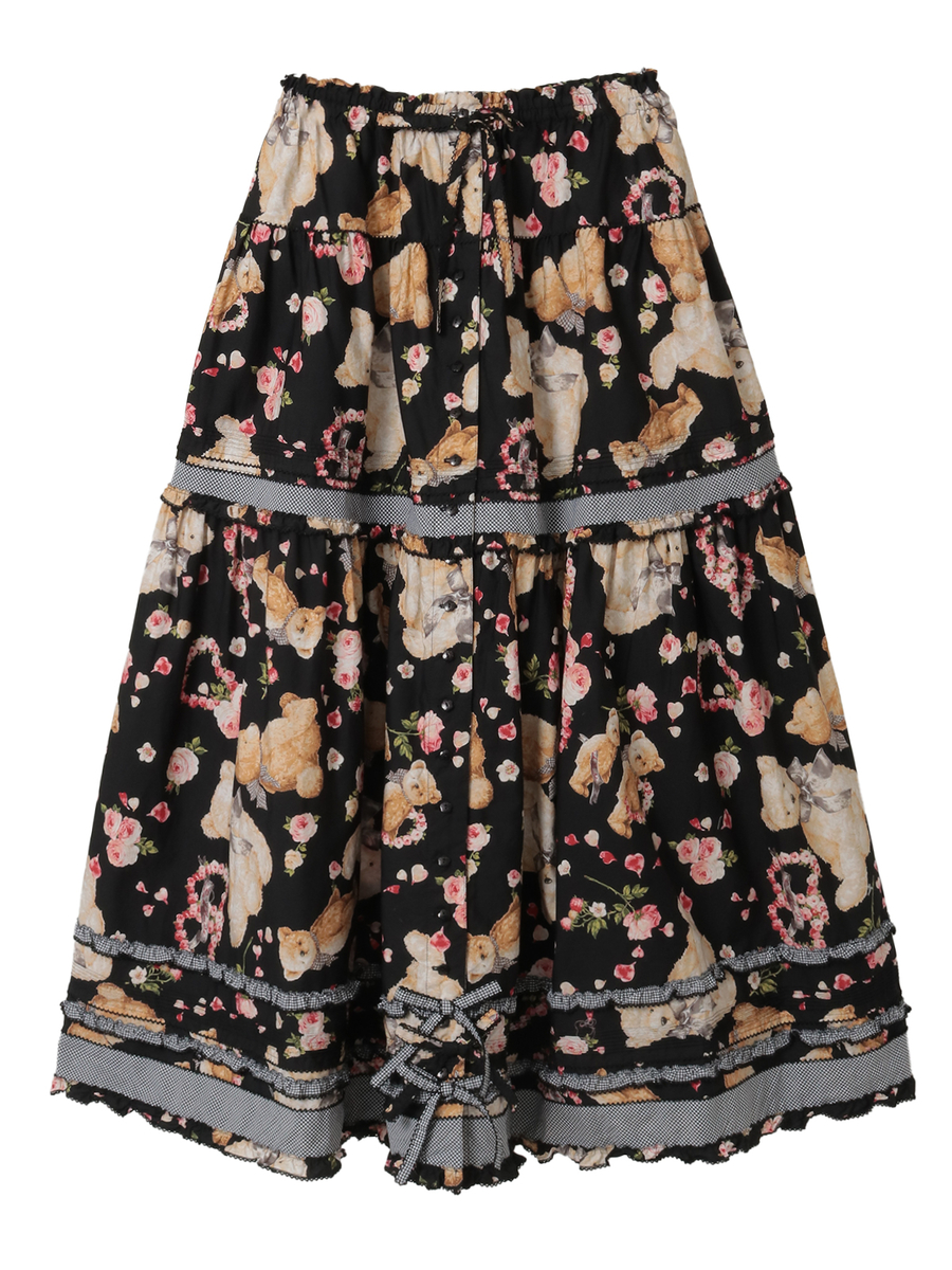 テディローズプリントスカート 詳細画像 クロ 1