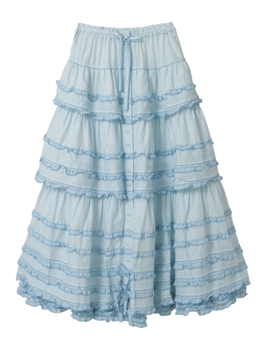 ギンガムフリル使いローンスカート 詳細画像 ソライロ 1