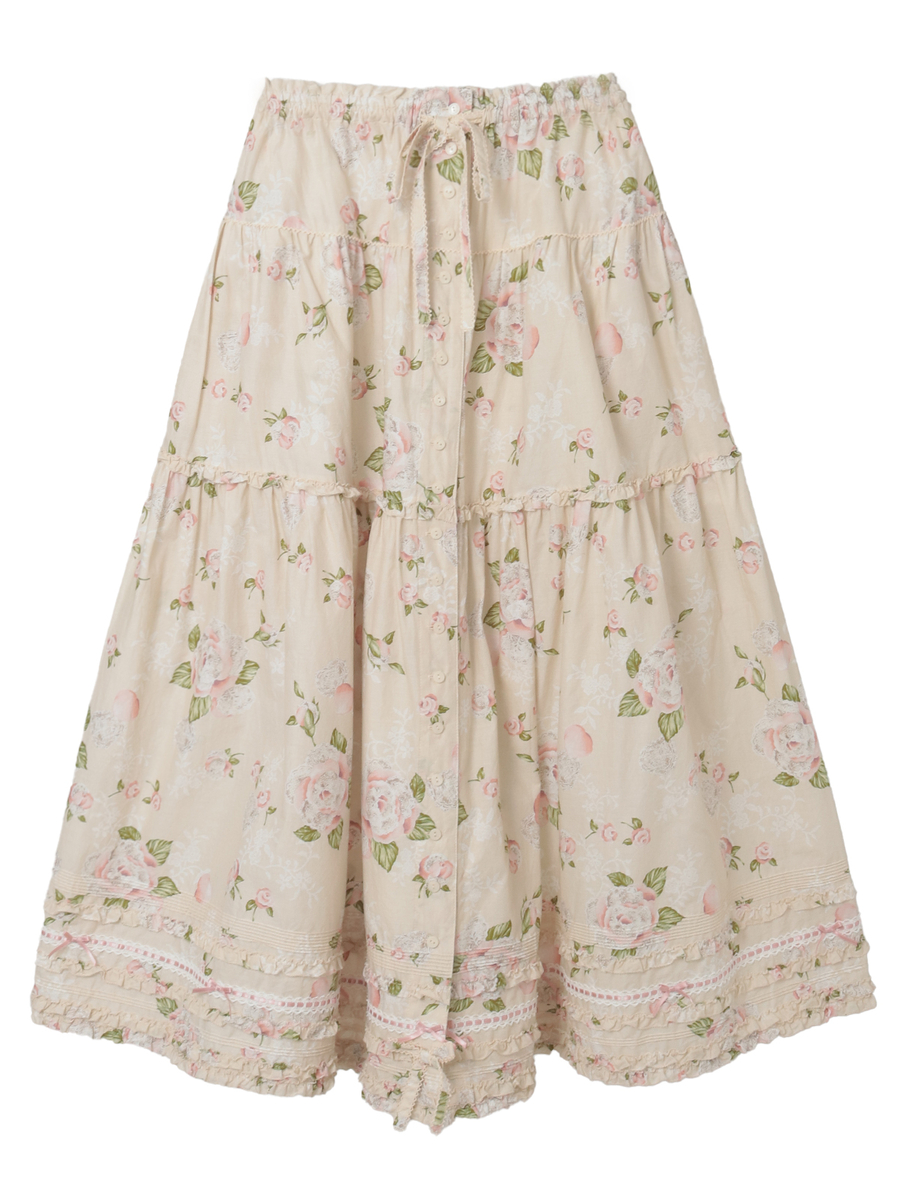 ポワン・ド・ローズプリントスカート 詳細画像 キナリ 1