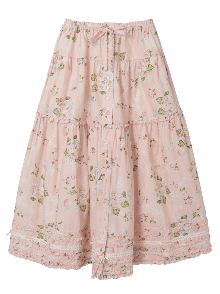 ポワン・ド・ローズプリントスカート 詳細画像 ペールピンク 1