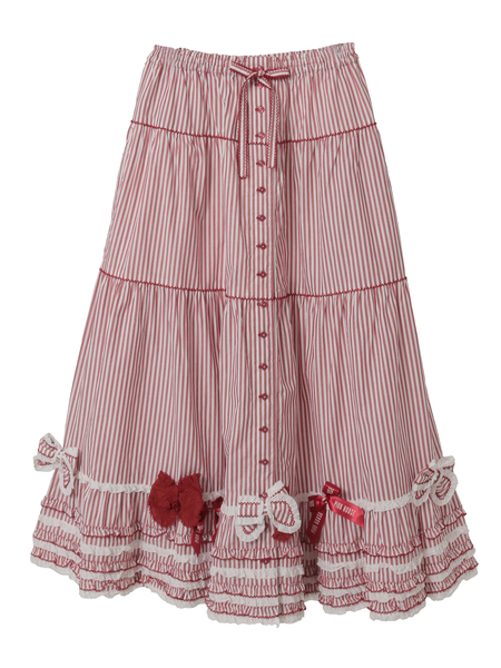 リボンいっぱいストライプスカート