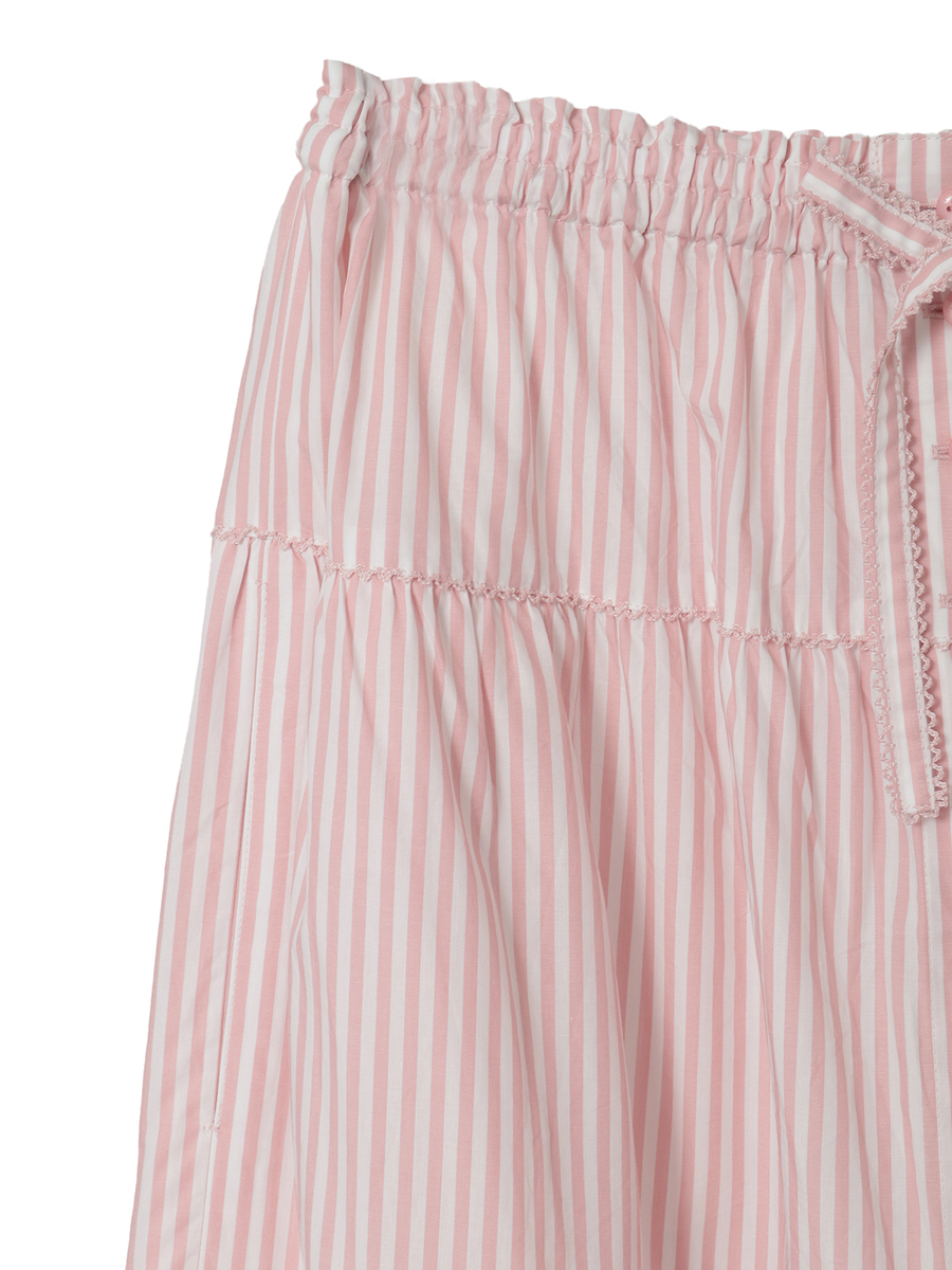 リボンいっぱいストライプスカート 詳細画像 アカ 5