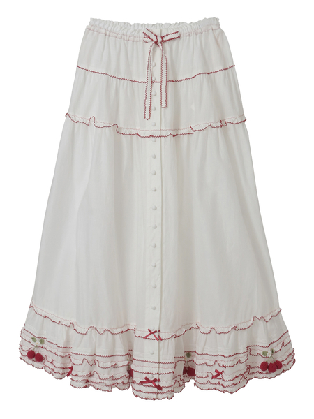 さくらんぼモチーフ使いフリルスカート