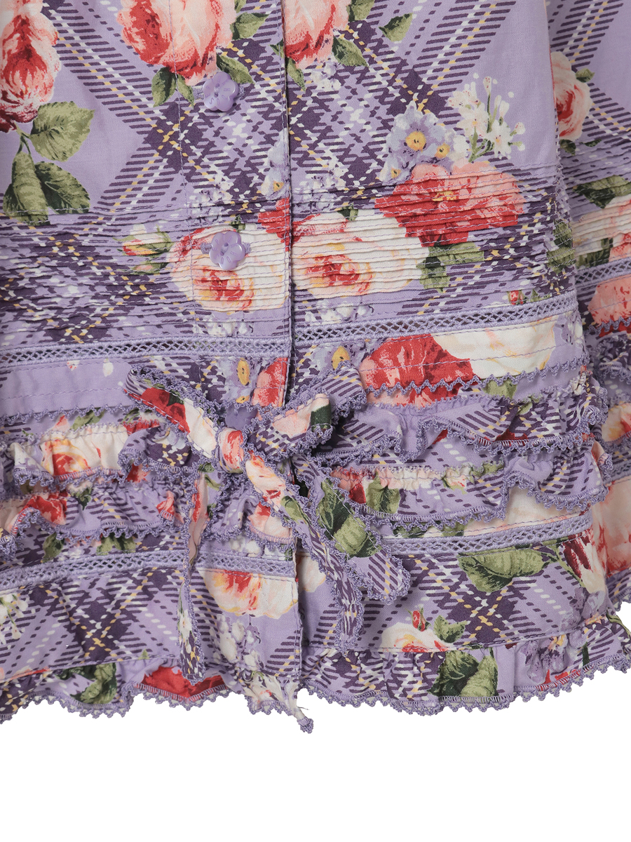 フラワーチェックプリントスカート 詳細画像 イエロー 10