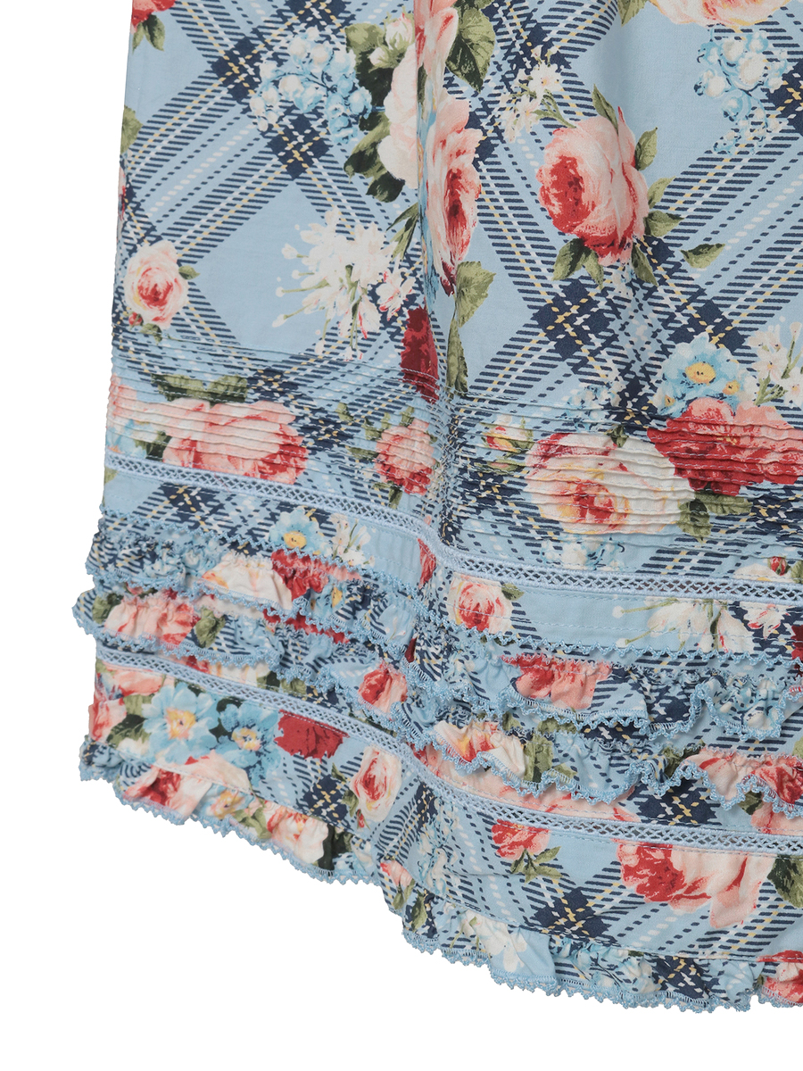 フラワーチェックプリントスカート 詳細画像 イエロー 4