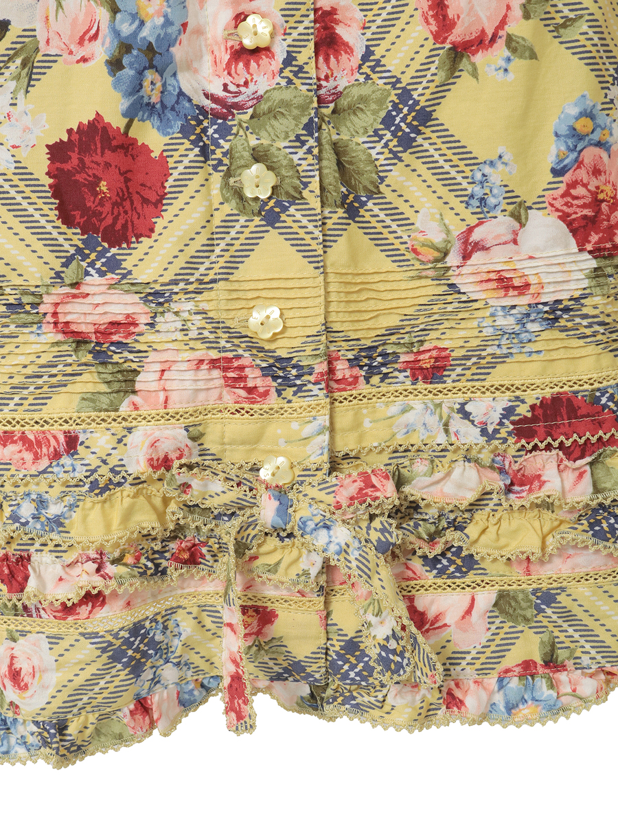 フラワーチェックプリントスカート 詳細画像 イエロー 9