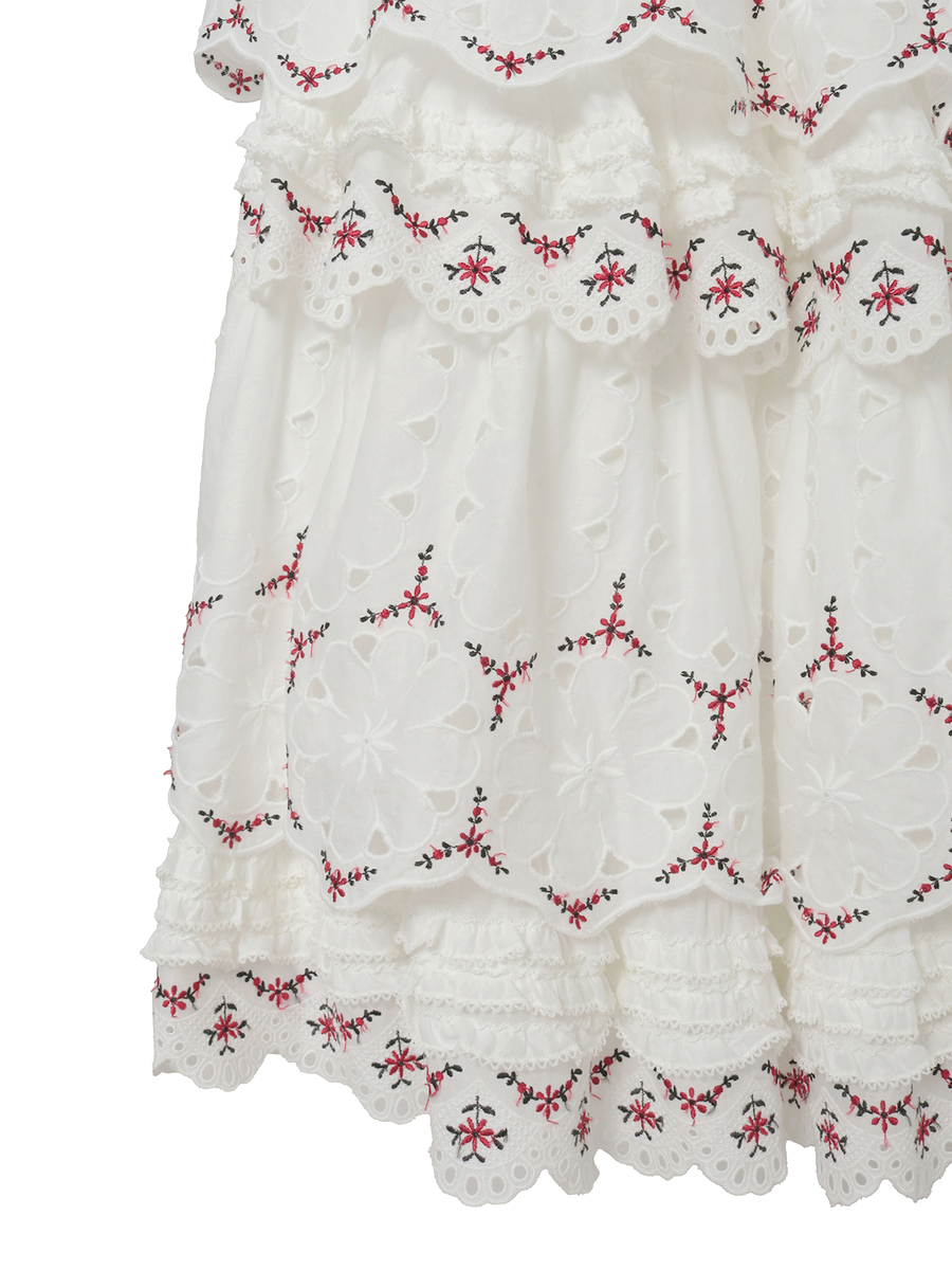 フラワーエンブレース使いスカート 詳細画像 ブルー 4