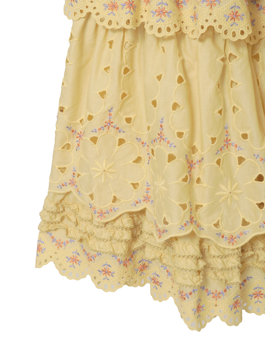 フラワーエンブレース使いスカート 詳細画像 ブルー 7