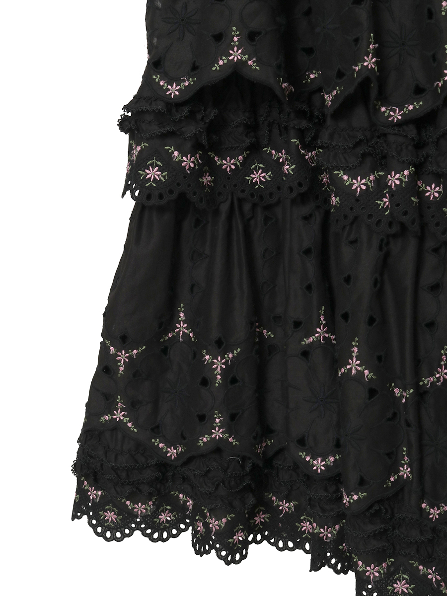 フラワーエンブレース使いスカート 詳細画像 ブルー 8