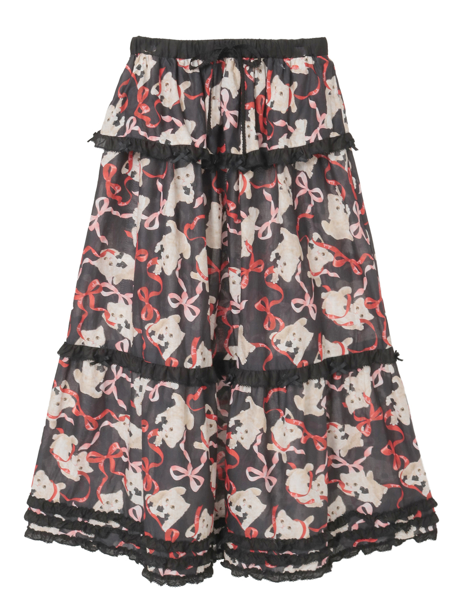 【alcali x Haruka Yoshizawa】マンチカンリボンスカート 詳細画像 ブラック 1