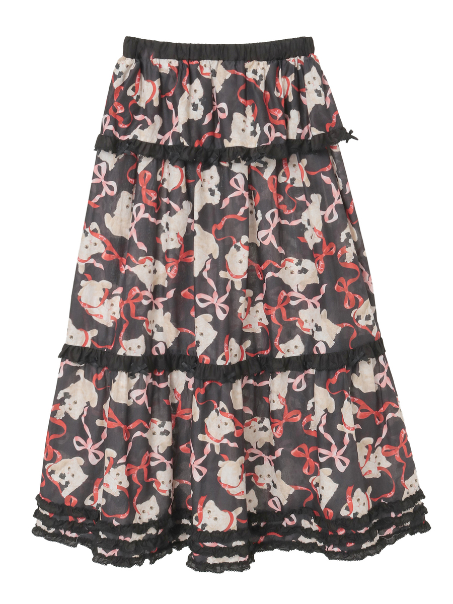 【alcali x Haruka Yoshizawa】マンチカンリボンスカート 詳細画像 ブラック 2