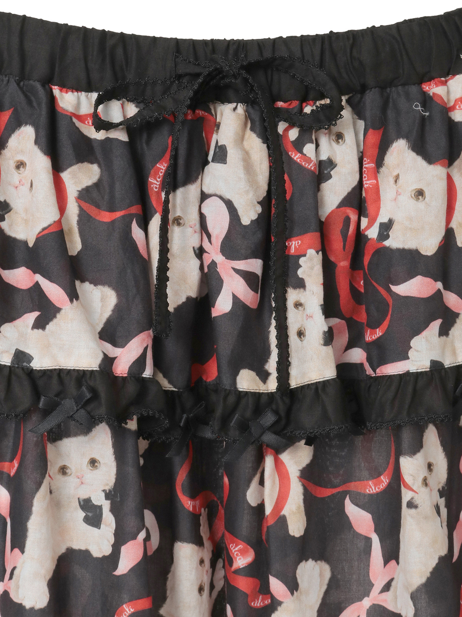 【alcali x Haruka Yoshizawa】マンチカンリボンスカート 詳細画像 ブラック 3