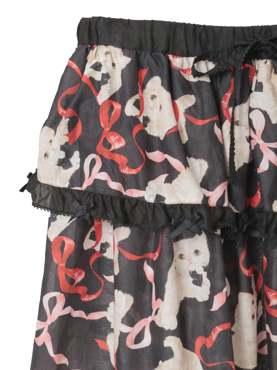 【alcali x Haruka Yoshizawa】マンチカンリボンスカート 詳細画像 ブラック 4