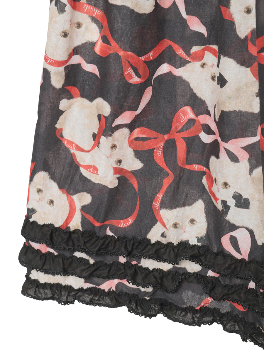 【alcali x Haruka Yoshizawa】マンチカンリボンスカート 詳細画像 ブラック 5