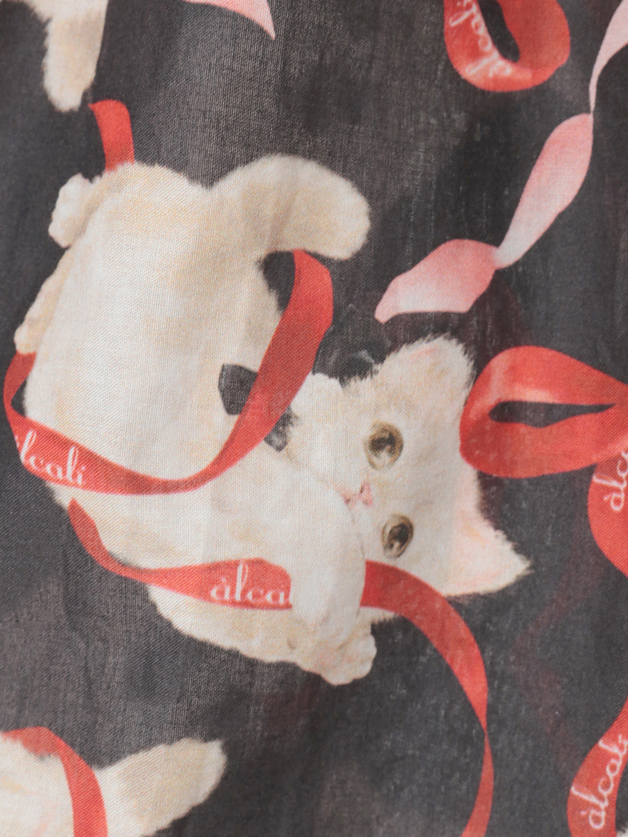 【alcali x Haruka Yoshizawa】マンチカンリボンスカート 詳細画像 ブラック 6