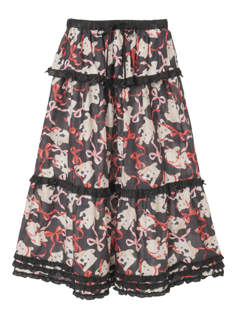 【alcali x Haruka Yoshizawa】マンチカンリボンスカート 詳細画像 ブラック 4