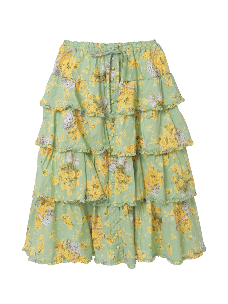 なのはなプリントスカート 詳細画像 ミントグリーン 1