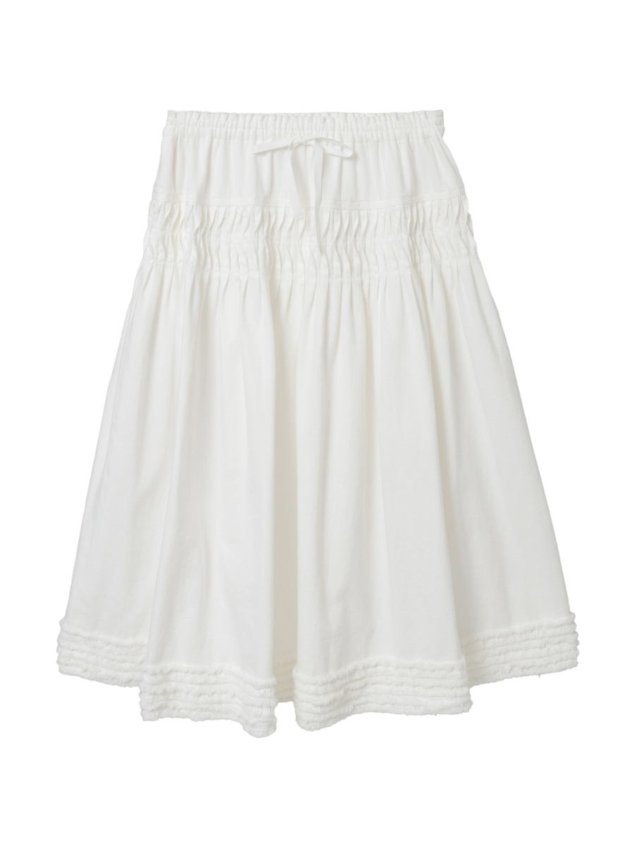 ムラ糸デニムスカート 詳細画像 シロ 1