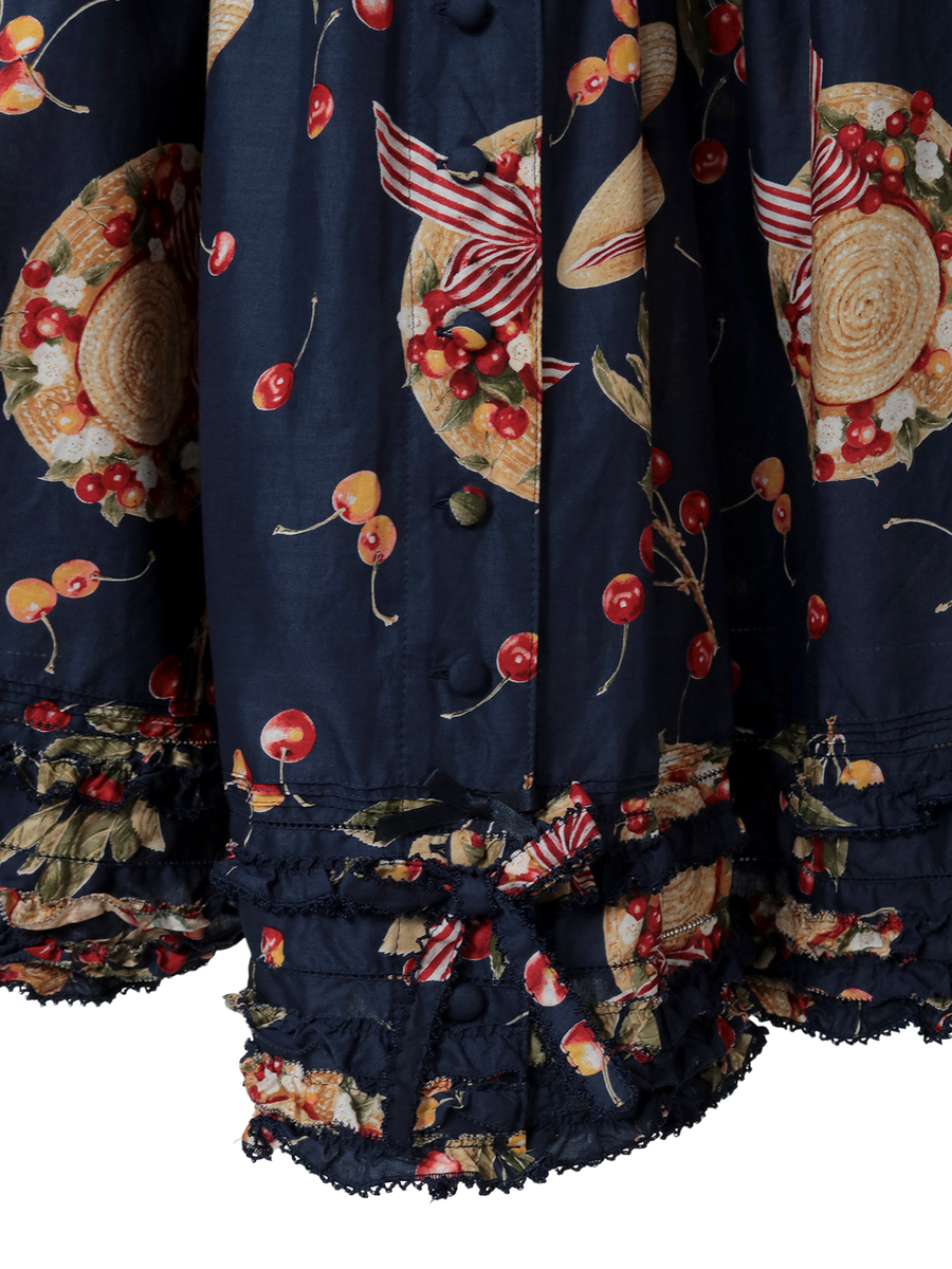 さくらんぼの日曜日プリントスカート 詳細画像 シロ 10