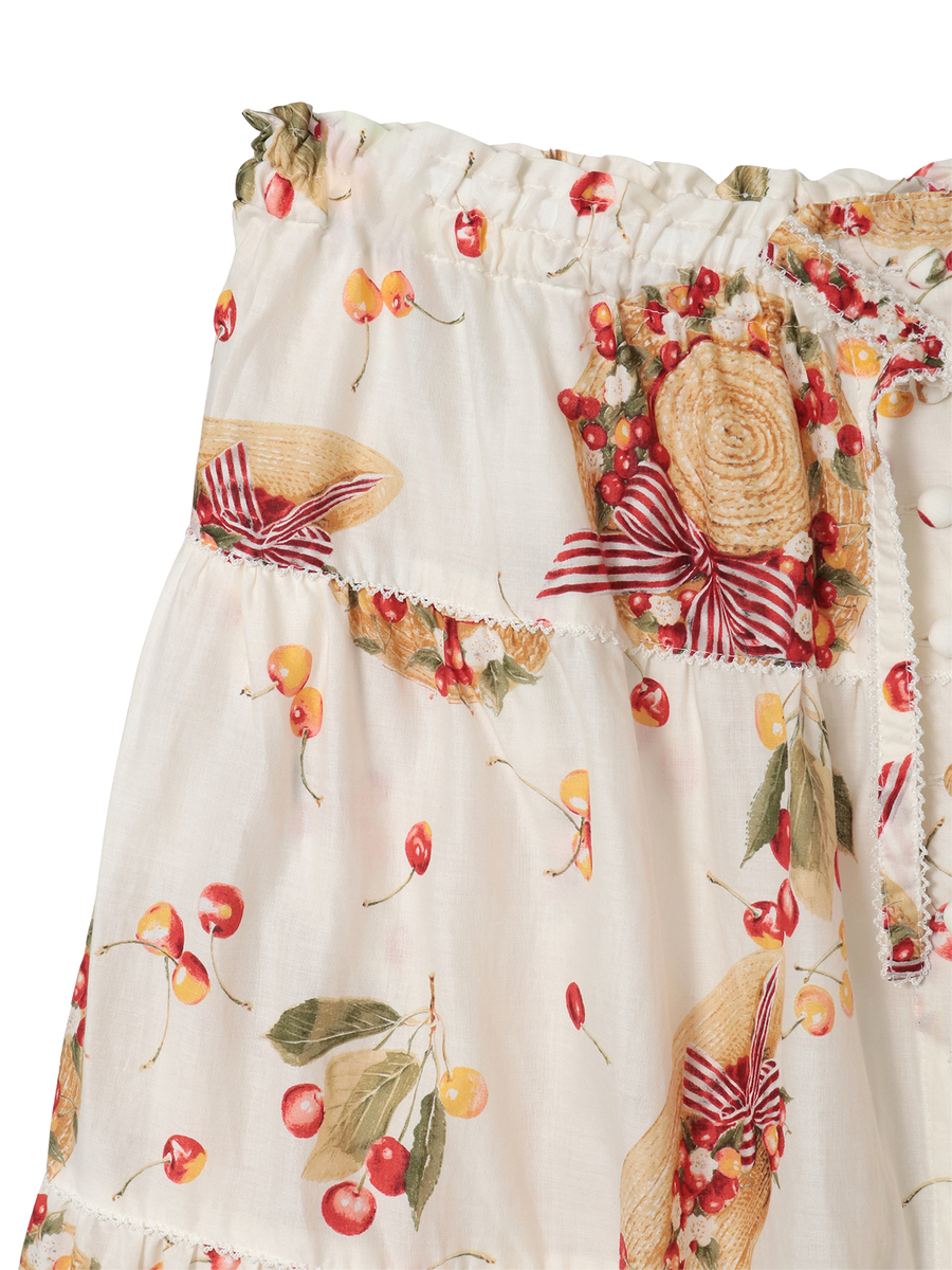さくらんぼの日曜日プリントスカート 詳細画像 シロ 3