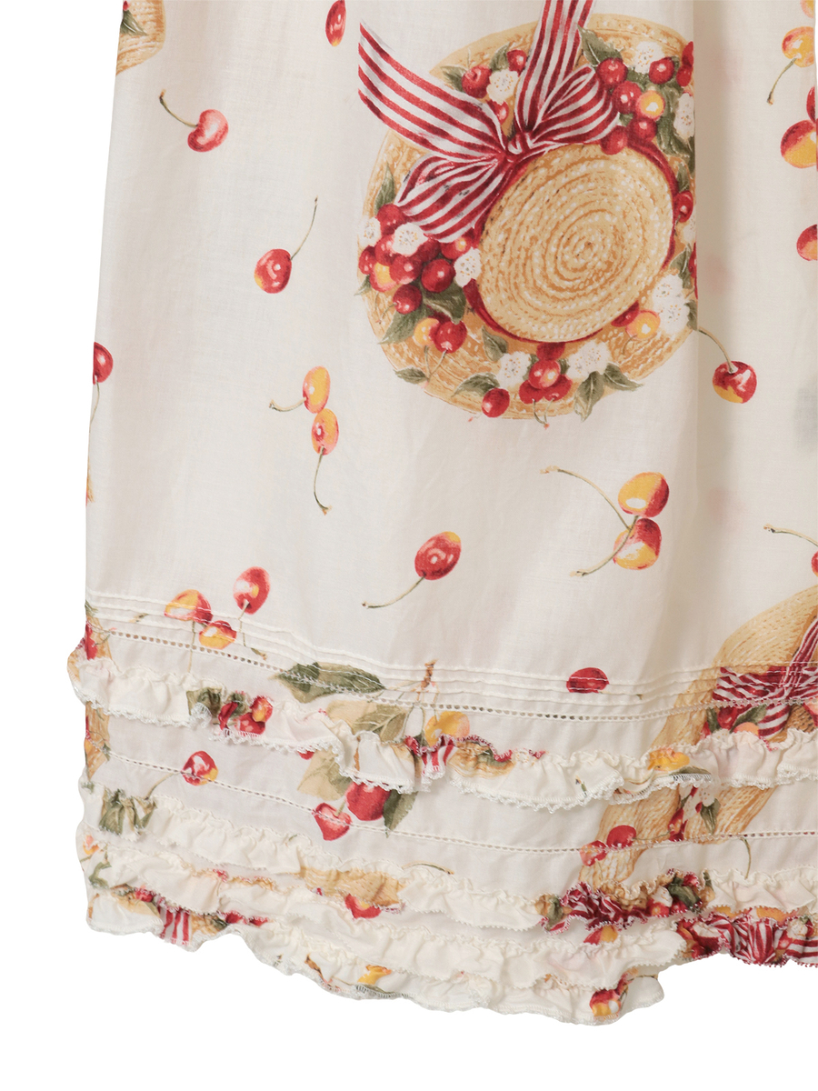 さくらんぼの日曜日プリントスカート 詳細画像 シロ 5