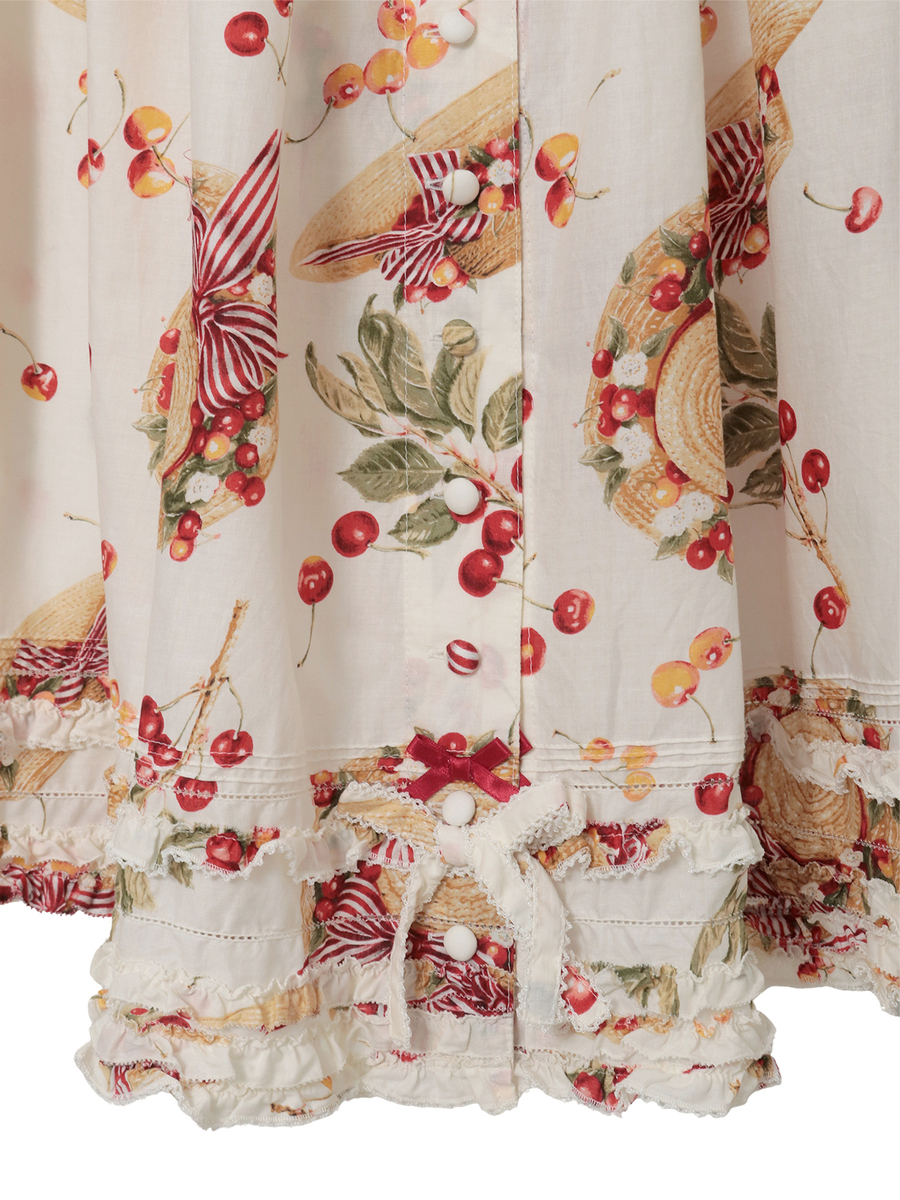 さくらんぼの日曜日プリントスカート 詳細画像 シロ 6