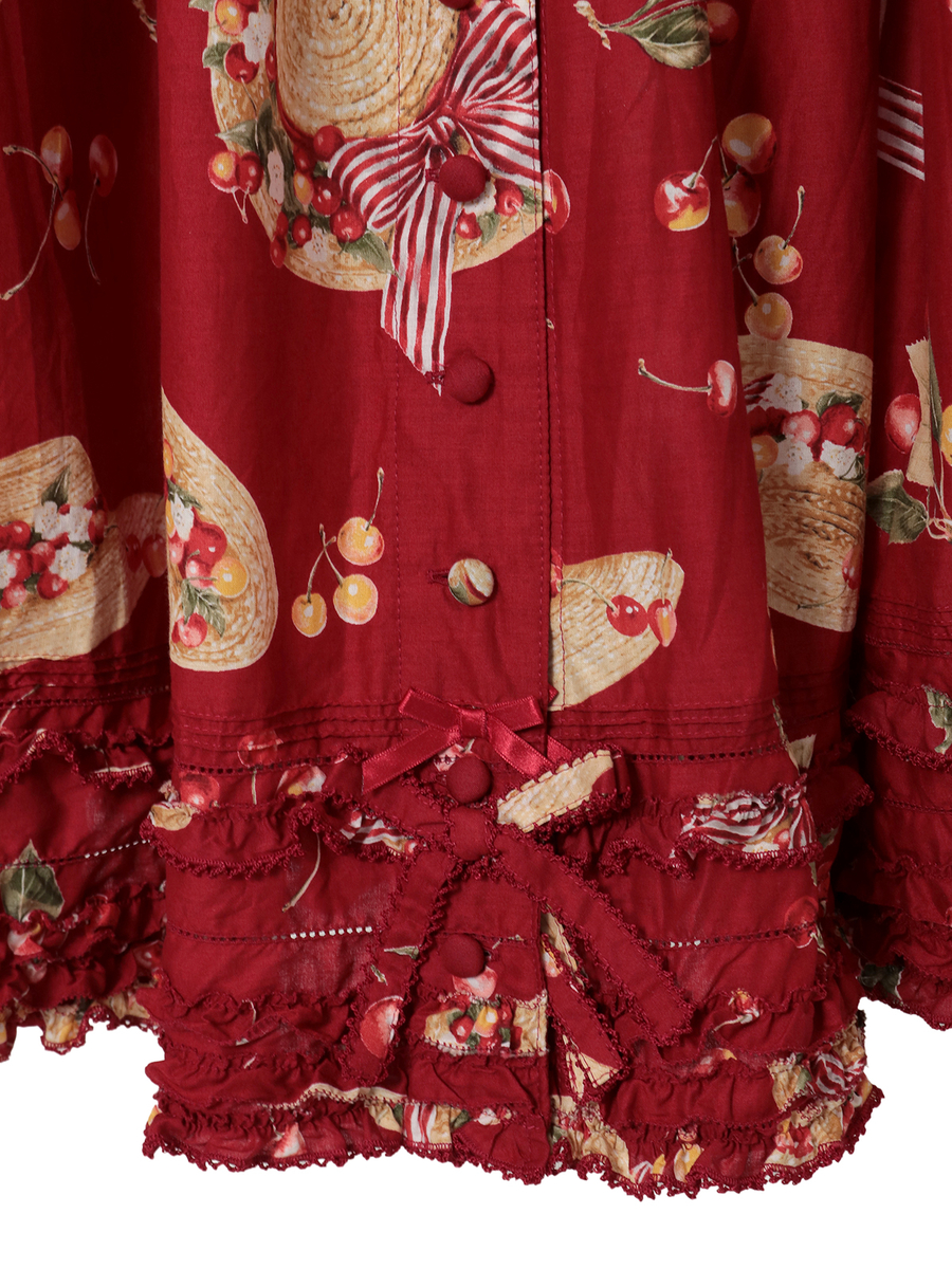 さくらんぼの日曜日プリントスカート 詳細画像 シロ 8