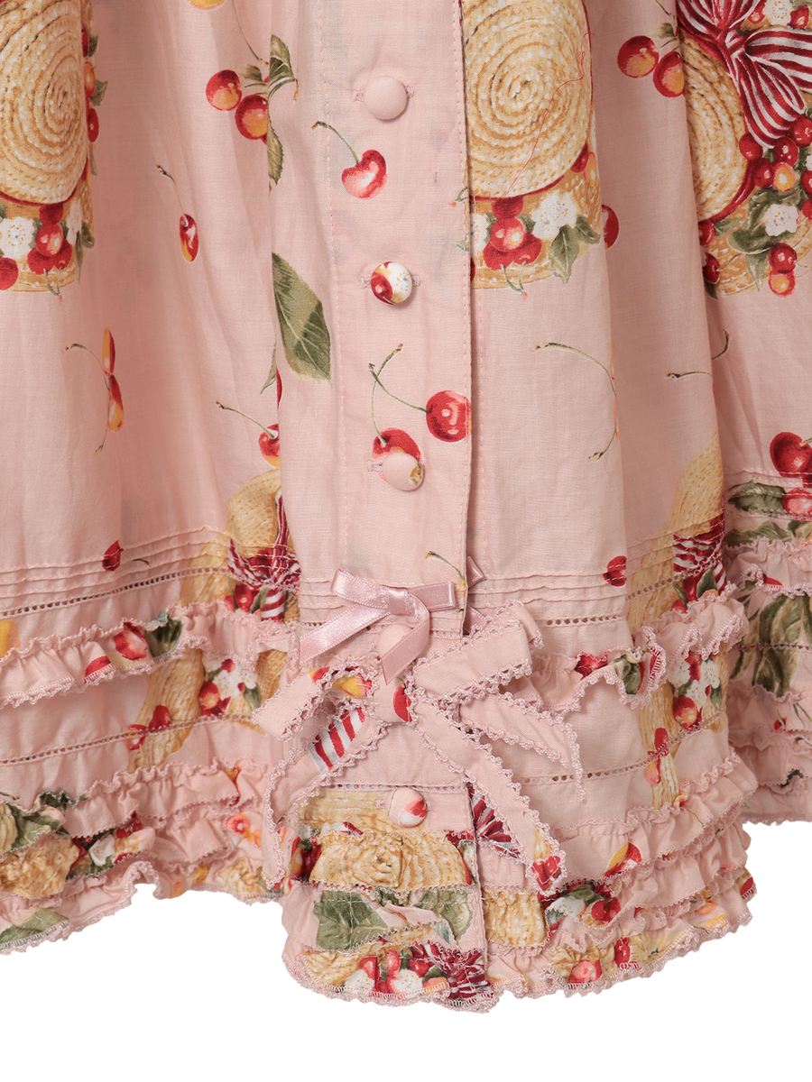 さくらんぼの日曜日プリントスカート 詳細画像 シロ 9