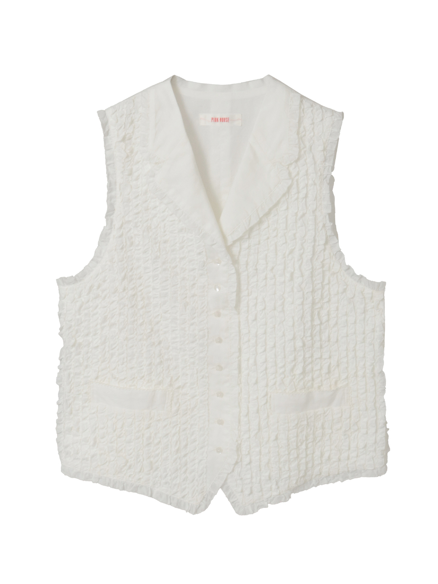 フリルローンベスト 詳細画像 シロ 1