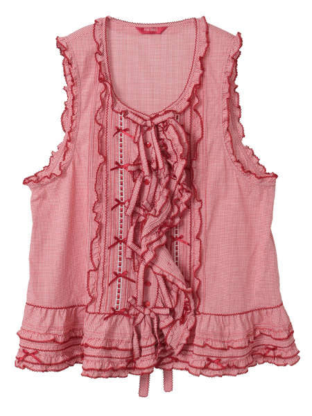 リボンモチーフいっぱいベストブラウス