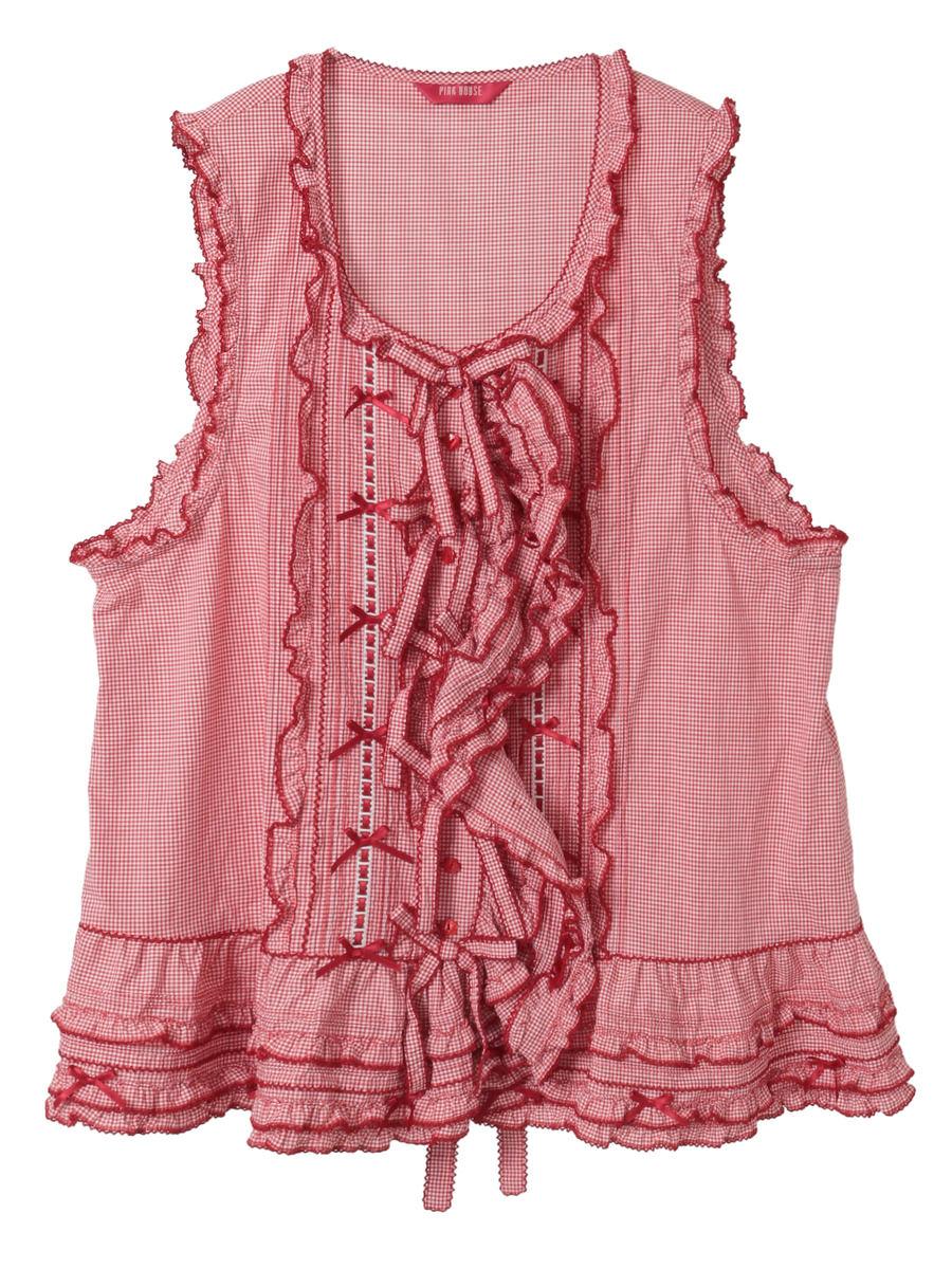 リボンモチーフいっぱいベストブラウス 詳細画像 ラベンダー 1