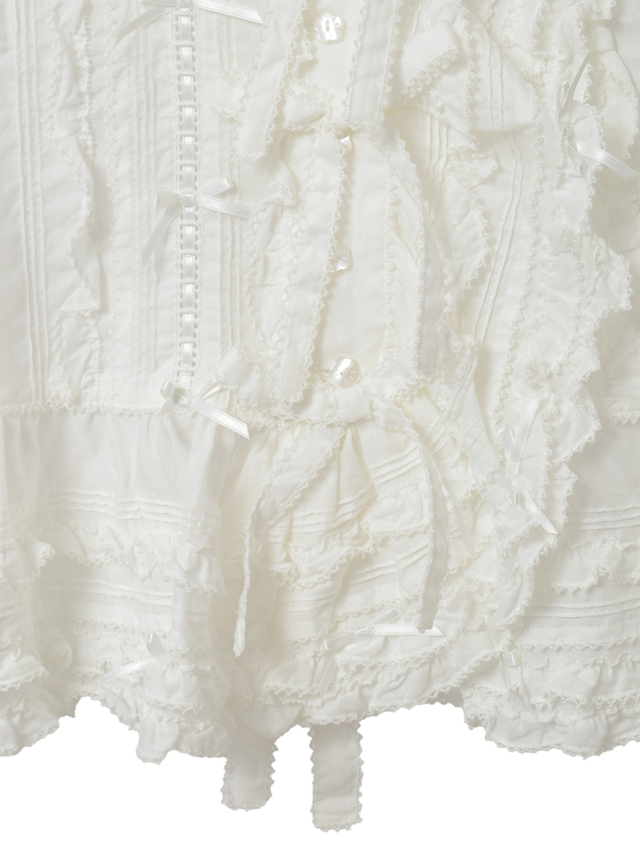 リボンモチーフいっぱいベストブラウス 詳細画像 ラベンダー 12