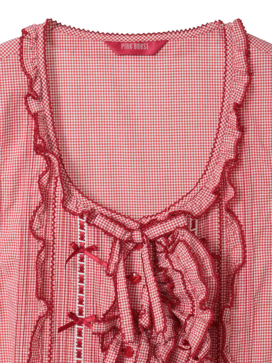 リボンモチーフいっぱいベストブラウス 詳細画像 ラベンダー 3