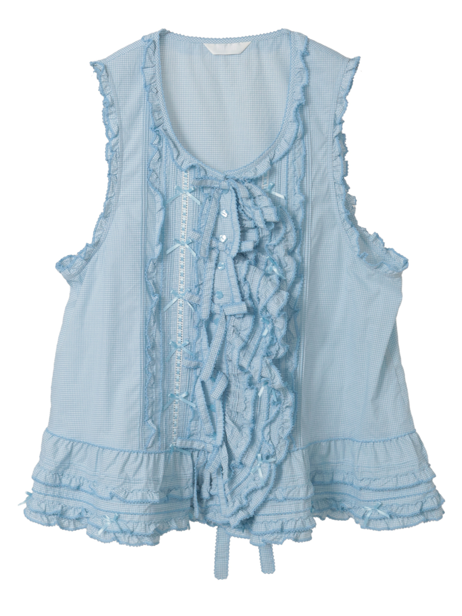 リボンモチーフいっぱいベストブラウス 詳細画像 ソライロ 1