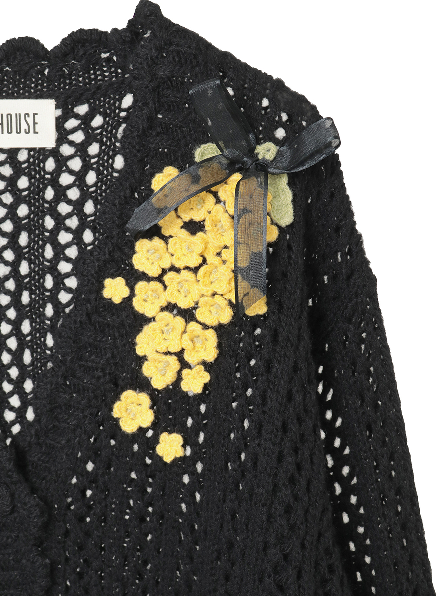 なのはなモチーフカーディガン 詳細画像 シロ 10