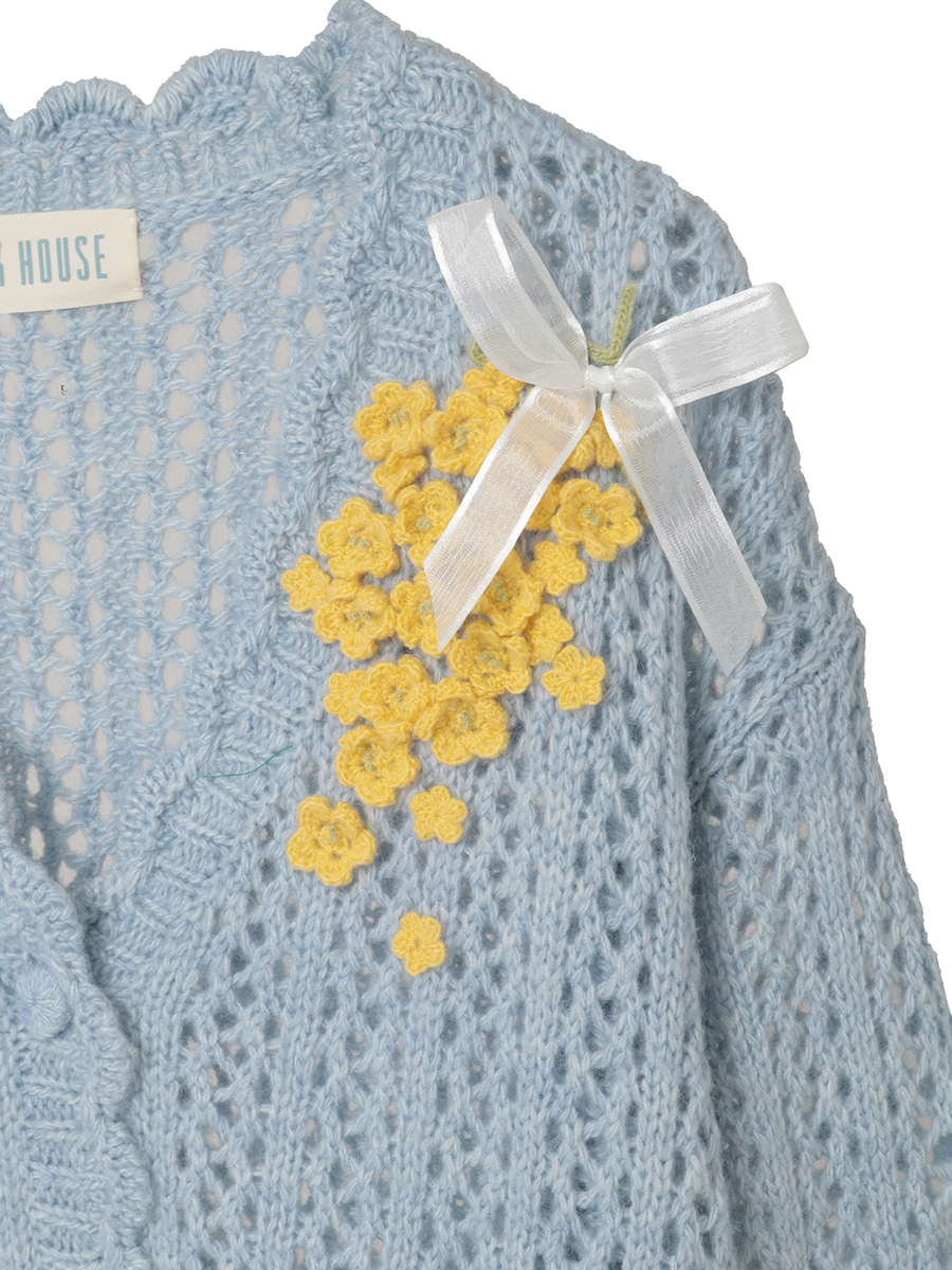 なのはなモチーフカーディガン 詳細画像 シロ 11