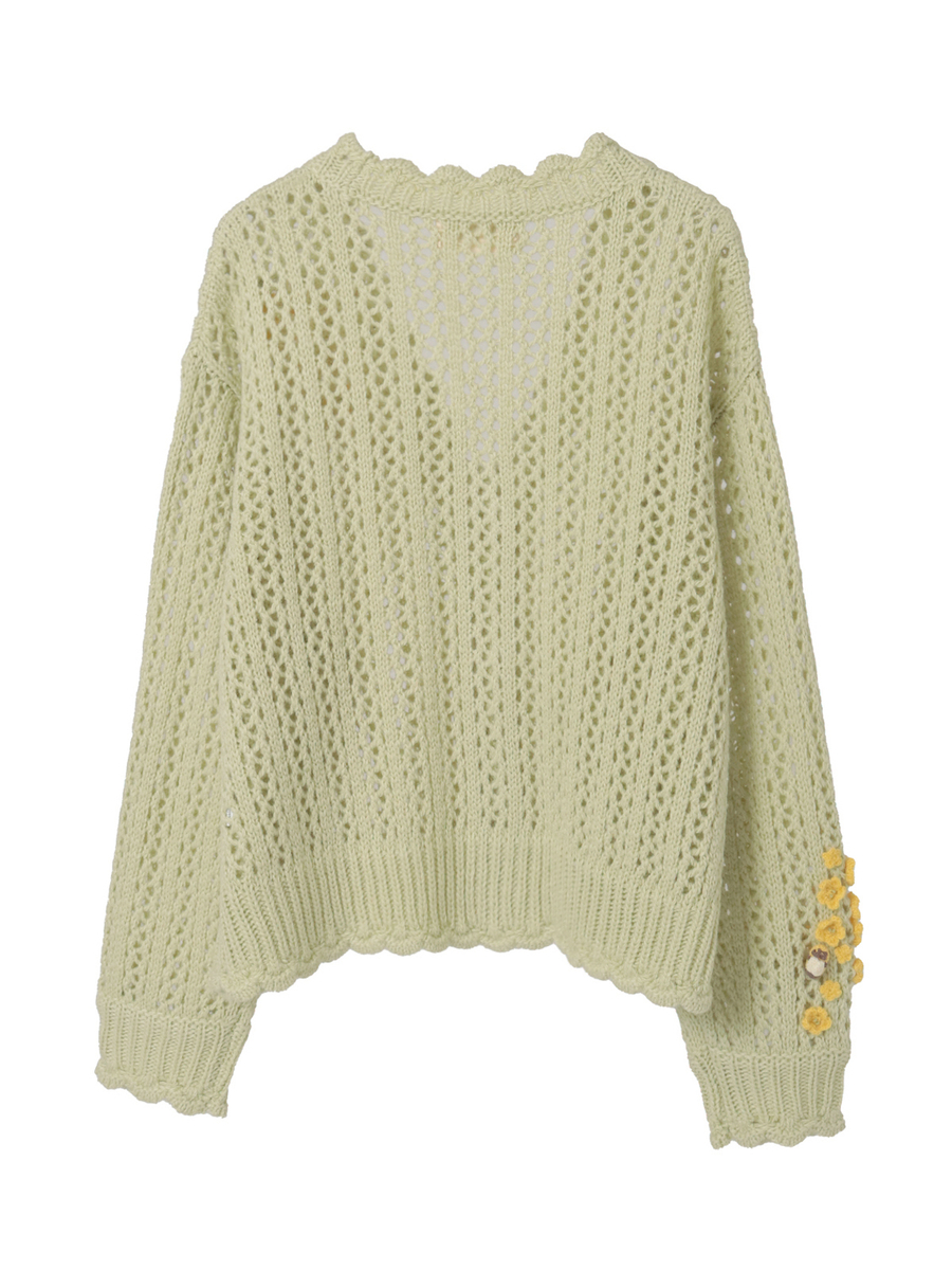 なのはなモチーフカーディガン 詳細画像 シロ 2