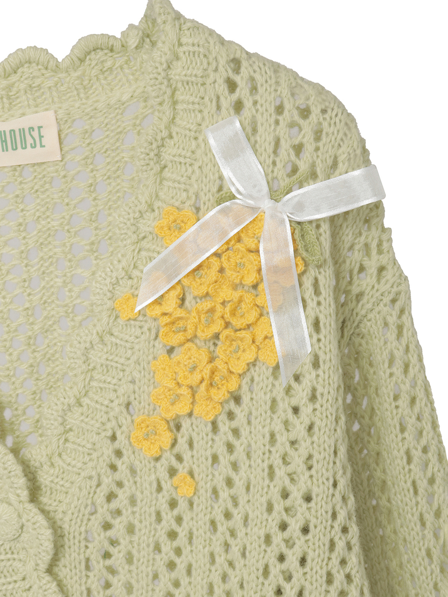 なのはなモチーフカーディガン 詳細画像 シロ 6