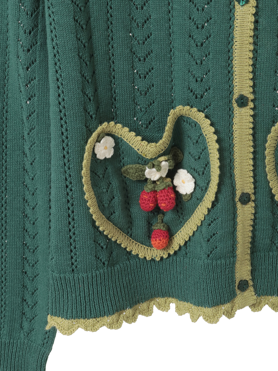 苺モチーフ使いカーディガン 詳細画像 ブルー 10