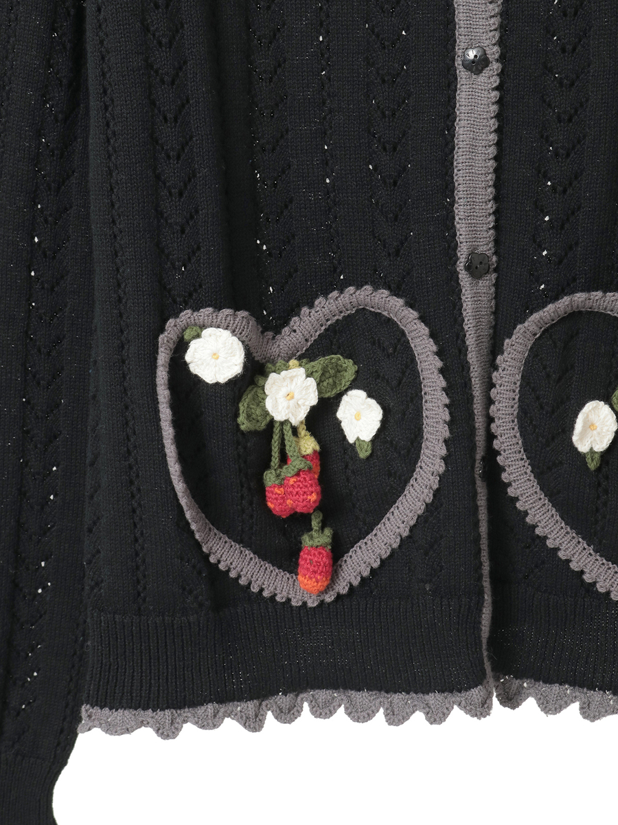 苺モチーフ使いカーディガン 詳細画像 ブルー 12