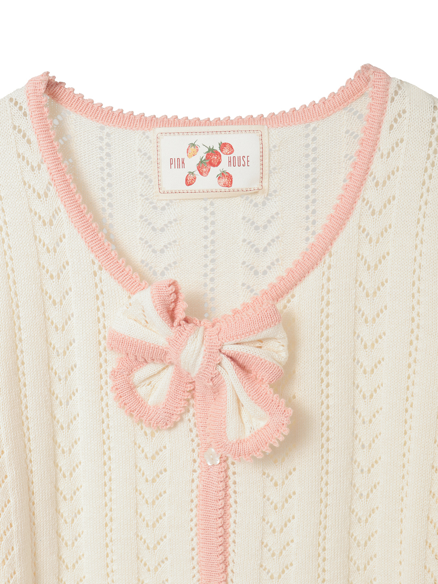 苺モチーフ使いカーディガン 詳細画像 ブルー 3