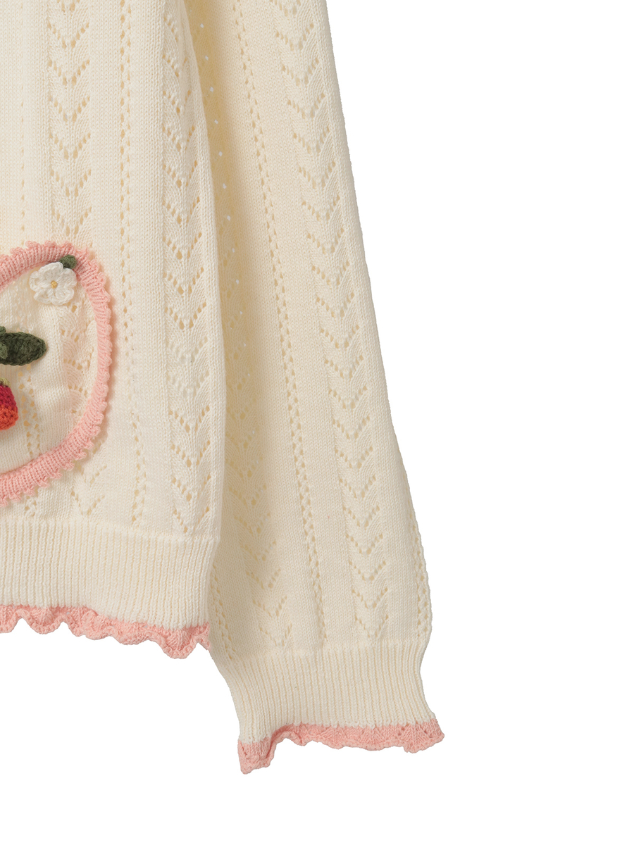 苺モチーフ使いカーディガン 詳細画像 ブルー 4