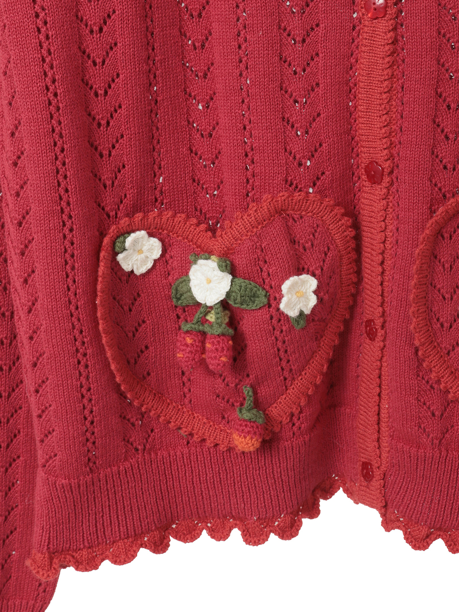 苺モチーフ使いカーディガン 詳細画像 ブルー 8