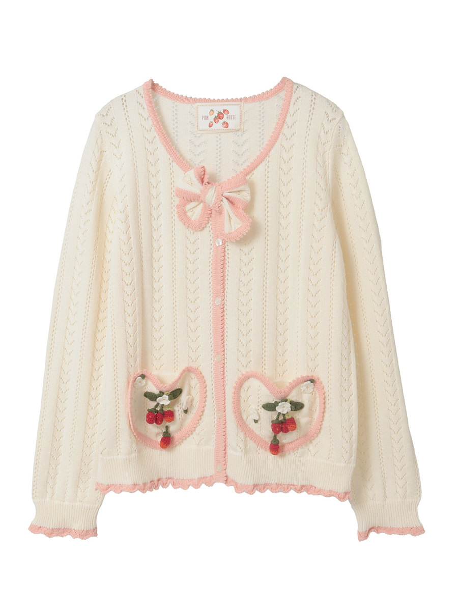 苺モチーフ使いカーディガン 詳細画像 キナリ 1